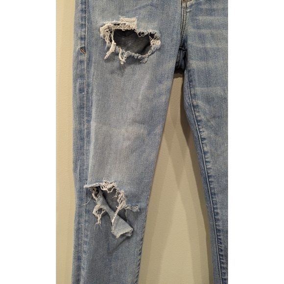 Good American Good Waist Distressed Raw Hem Jeans Size 4 - Picture 5 of 9